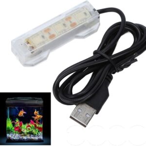 Xinjincang Blue Light Small Aquarium Led Light, Multicolor Led Fish Tank Light for Freshwater Plants Aquarium Accessories，Fish and Aquatic Pets, Pet Supplies, White