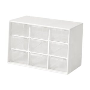 Vaveren Mini Drawer Organizer for Desk Desktop Storage Box Large Capacity Beads Organizer for Home Room Jewelry Oragnizer DIY Crafts, 9 Drawers White