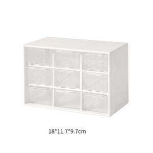 Vaveren Mini Drawer Organizer for Desk Desktop Storage Box Large Capacity Beads Organizer for Home Room Jewelry Oragnizer DIY Crafts, 9 Drawers White