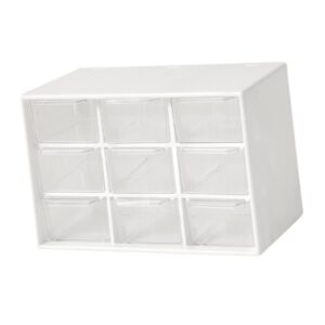 vaveren mini drawer organizer for desk desktop storage box large capacity beads organizer for home room jewelry oragnizer diy crafts, 9 drawers white