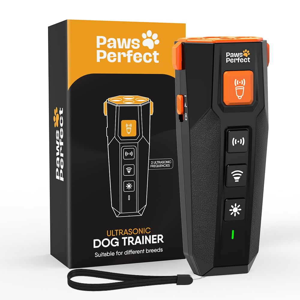 PawsPerfect Ultrasonic Dog Trainer - Professional Dog Training & Dog Bark Deterrent Devices 2024release | Rechargeable | Best Behavior Aid | Alternative to shock collar