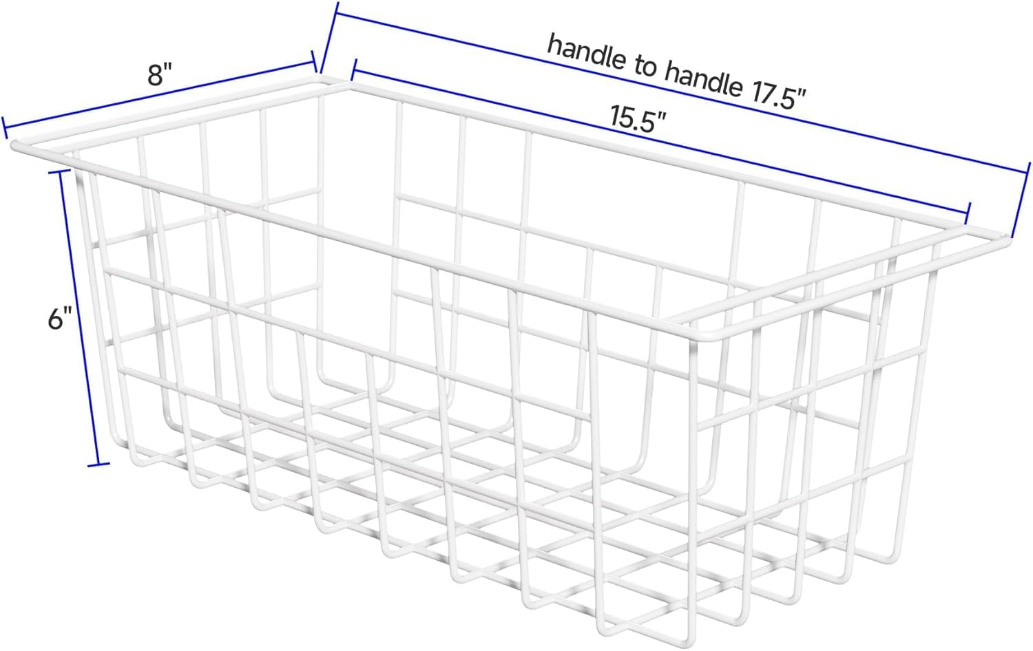 SANNO Chest Freezer Basket,Large Wire Baskets Freezer Organizer Bins, Sturdy Metal Wire Freezer Organizer for Home Kitchen, 17.5in