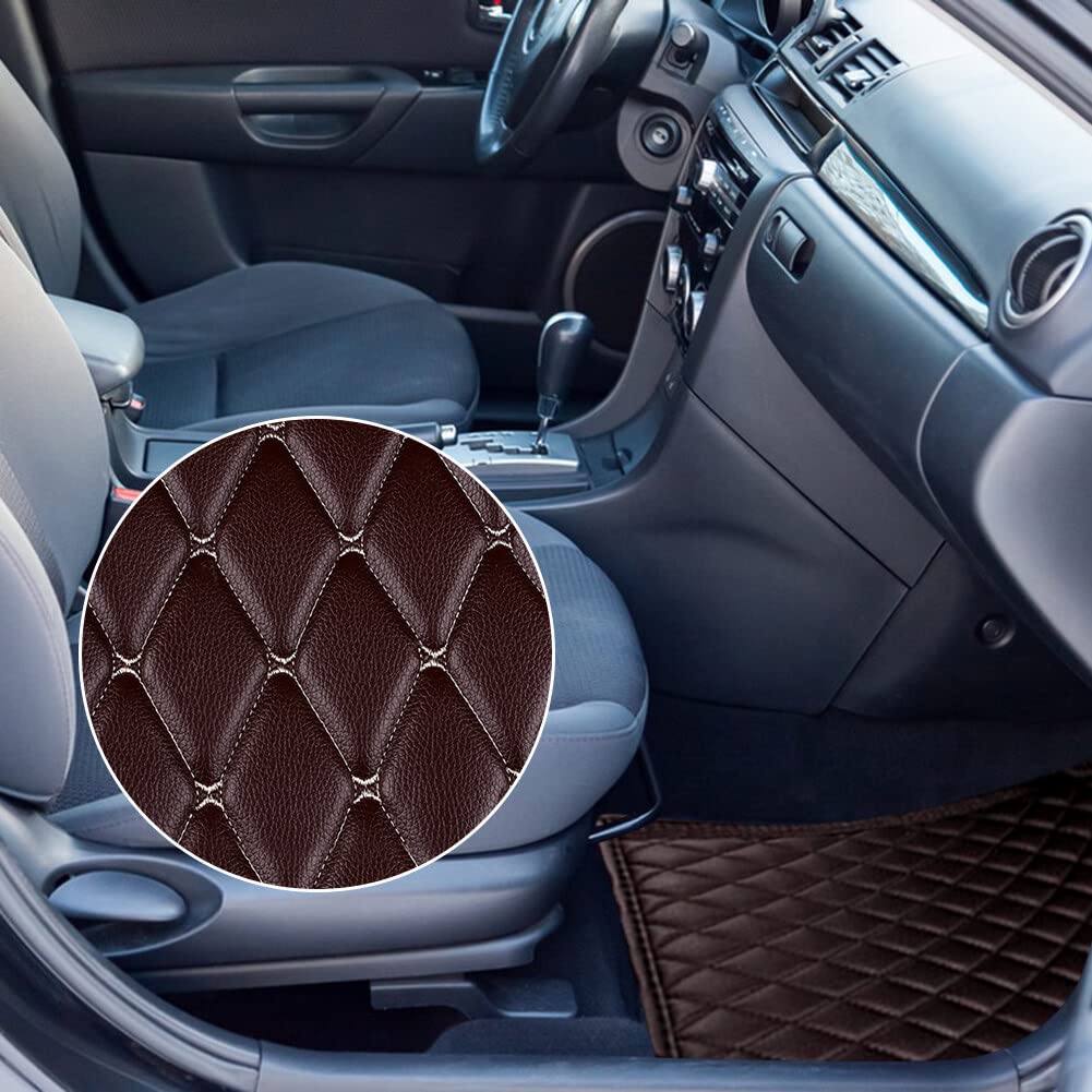 2Pcs Quilted Foam Fabric Faux Leather Thick Sponge Backing Faux Leather Diamond Fluted Car Seating Vehicle Upholstery for Car Headliner, Furniture Upholstery, Headboards, 155x100CM