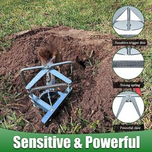 2 Pack Mole Traps That Kill Best, Scissor Mole Traps for Lawns Vole Traps Outdoor Use, Mole Trap Easy to Set Galvanized Steel Reusable Quick Capture Gopher