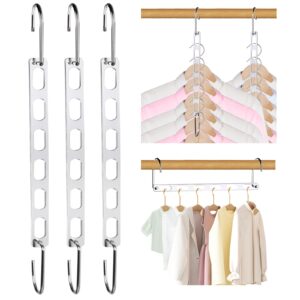 space saving hangers for clothes, collapsible hangers space saving for organization and storage, 3 packs clothes hangers space saver for closet, metal hangers organizer, dorm room essentials