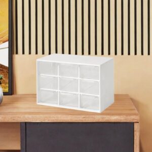 Vaveren Mini Drawer Organizer for Desk Desktop Storage Box Large Capacity Beads Organizer for Home Room Jewelry Oragnizer DIY Crafts, 9 Drawers White