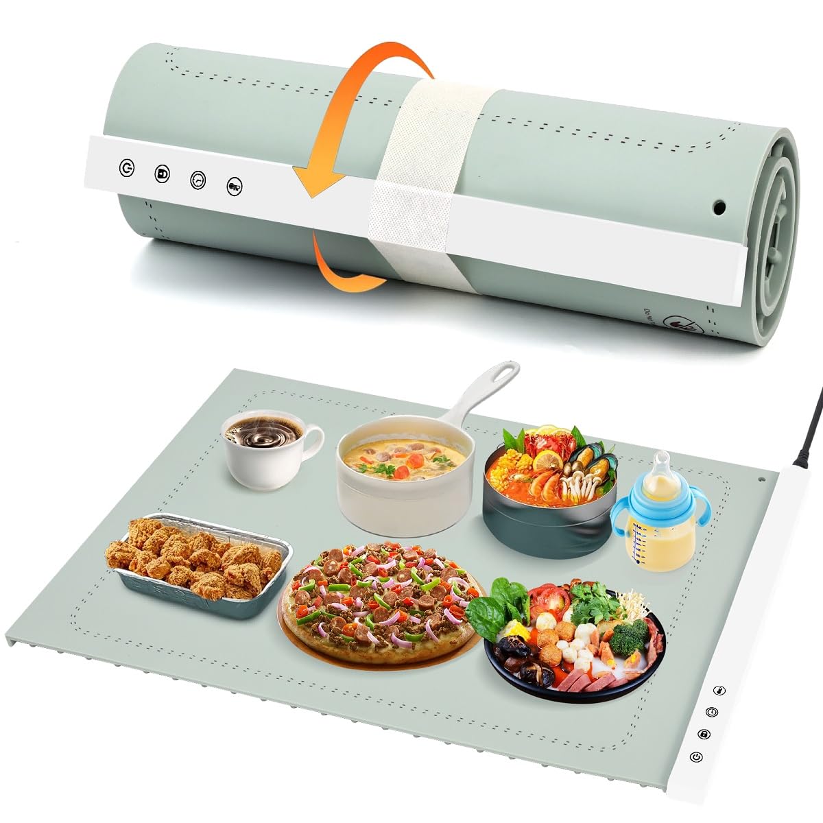 Food Warmer, Food Warming Mat for Buffets Party,Gathering, Nano Silicone, Roll Up for Storage