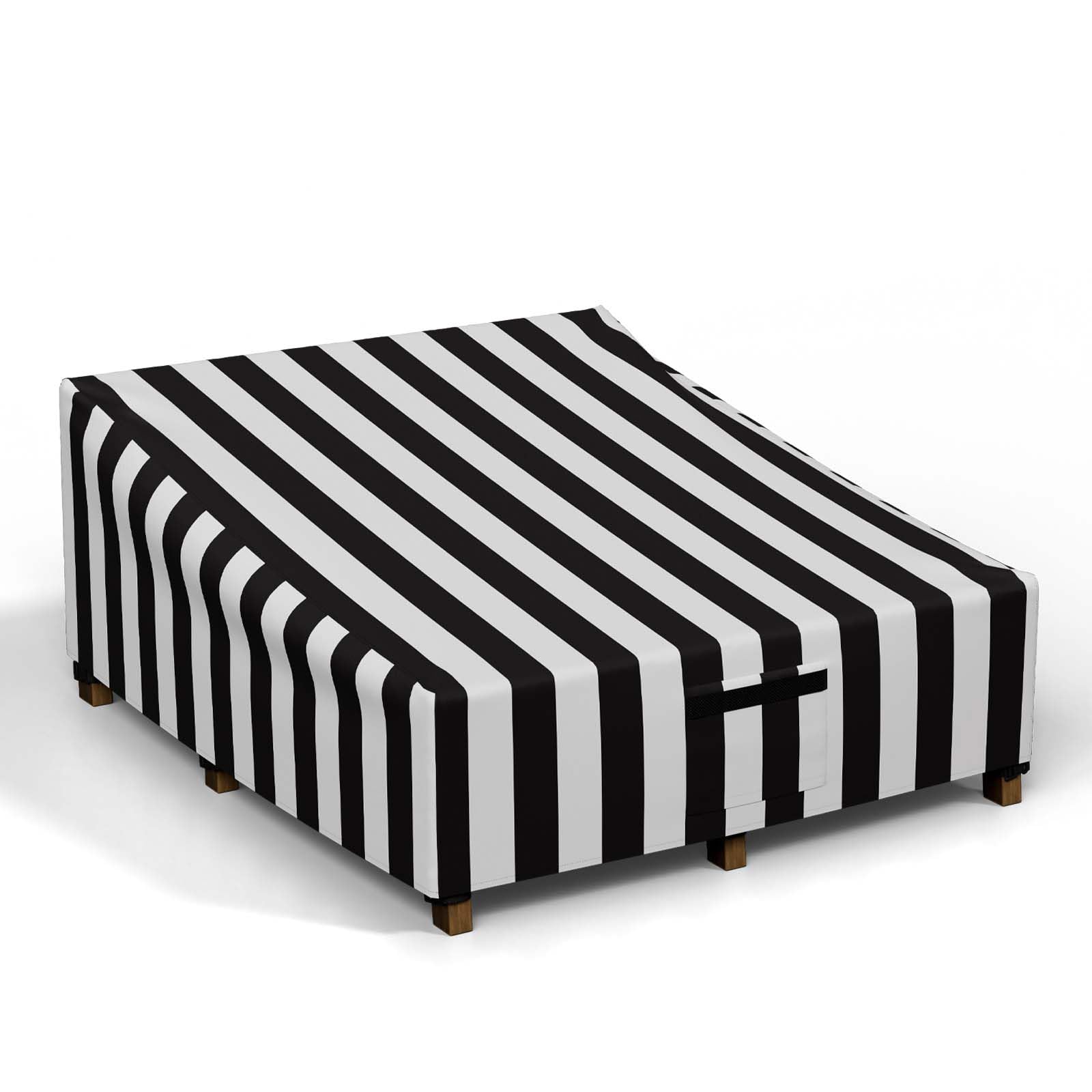 Hptmus Outdoor Double Wide Chaise Lounge Covers - Patio Chaise Lounge Covers Heavy Duty Waterproof Outdoor Patio Furniture Covers Lounge Chair Covers, 82"L x 57"W x 32"H(Black&White Stripe)