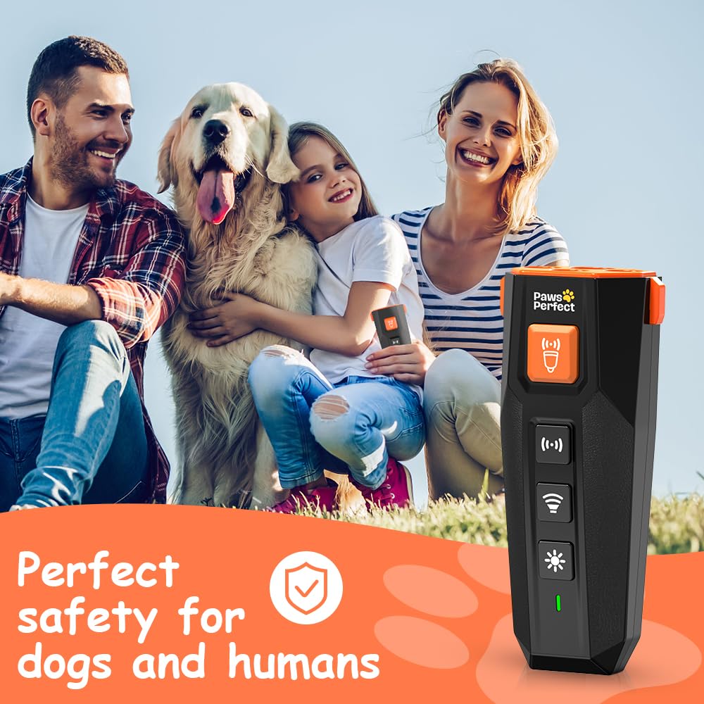 PawsPerfect Ultrasonic Dog Trainer - Professional Dog Training & Dog Bark Deterrent Devices 2024release | Rechargeable | Best Behavior Aid | Alternative to shock collar