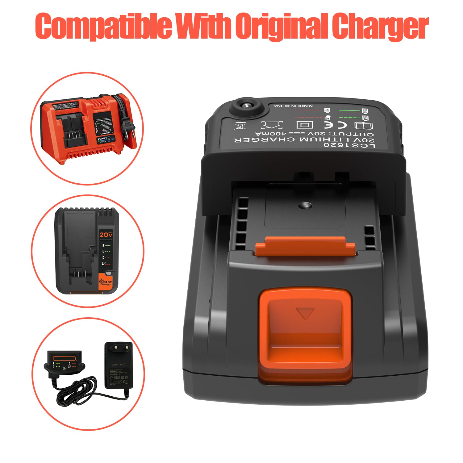 PEYESTEN 2 Pack 3000mAh 20v MAX Battery and Charger, Replacement for Black and Decker 20v Lithium Battery, Compatible with All Original Cordless Power Tools and Charger.