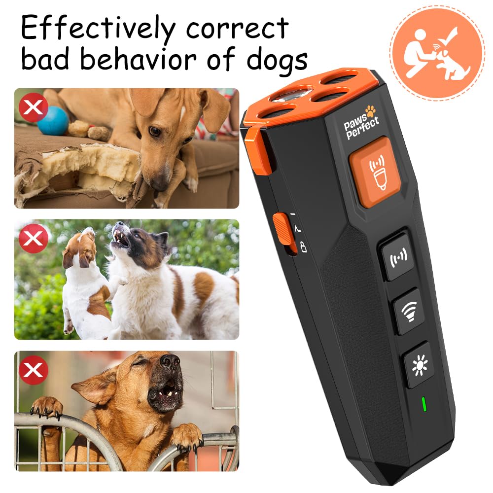 PawsPerfect Ultrasonic Dog Trainer - Professional Dog Training & Dog Bark Deterrent Devices 2024release | Rechargeable | Best Behavior Aid | Alternative to shock collar