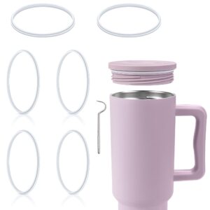 ubeekoo 6pcs replacement gasket for simple modern 40oz tumbler, water bottle top lid replacement parts for simple modern accessories, silicone top seal for simple modern tumbler 40oz,transparent