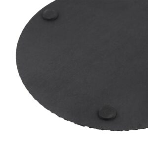 MUKLEI 10PCS 8 Inches Slate Board, Black Slate Cheese Boards Plates, Round Slate Charcuterie Board for Dishes, Meat, Appetizers