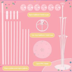 DECOCKRAT 4 Set Balloon Stand Kit - Table Balloon Stands with Base, Easy Assembly Balloon Sticks, Reusable Balloon Holders for Baby Showers, Weddings, Birthdays, Party Decorations.