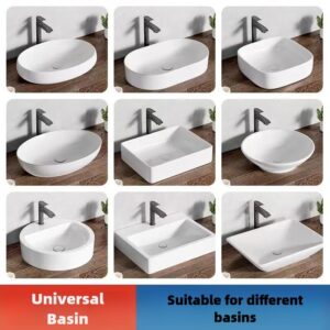 IEKK Universal 2 in 1 Pop Up Bathroom Sink Drain Hair Stopper with Anti-Clogging Filter Basket Bathtub Drain Hair Catcher and 2PCS Ceramic Push-on Stopper for 1.33"-1.57"(34-40mm) Basin Drain Hole