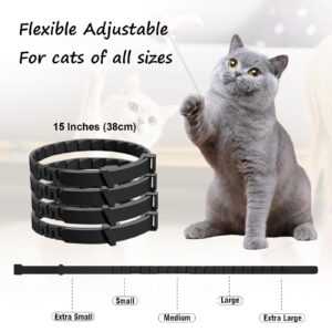 4Pcs Relaxants Cat Calming Collar for Anxiety Relief & Overgrooming - Effective Pheromone Cat Collar for Anti-Aggression & Indoor Cats - Therapet Calm Collar for Comfort Zone Relaxation (Black)