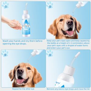 Tyuyuio Eye Drops for Dogs and Cats,Tear Ttain Remover for Pets Eye Infection Allergy, Dry Eye Condition,Safe for All Animals 4.06oz