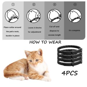 4Pcs Relaxants Cat Calming Collar for Anxiety Relief & Overgrooming - Effective Pheromone Cat Collar for Anti-Aggression & Indoor Cats - Therapet Calm Collar for Comfort Zone Relaxation (Black)