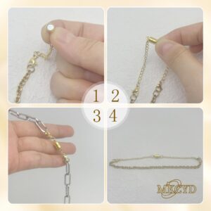 MKCYD Necklace Extender with Magnetic Clasps Chain Extenders for Necklaces,Gold and Silver Magnetic Necklace Clasps and Closures with Necklace Extenders Bracelet Extender Necklace Extension