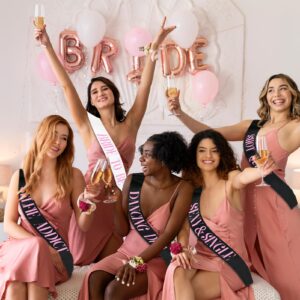 Generic 10 Pcs Bachelorette Party Sashes set - White Bride to Be Sash and Black Bridesmaid Sashes for Bachelorette Party Bridal Shower and Hen Party Decorations Favors (Glitter Hot Pink Letters)