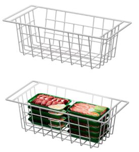 sanno chest freezer basket,large wire baskets freezer organizer bins, sturdy metal wire freezer organizer for home kitchen, 17.5in