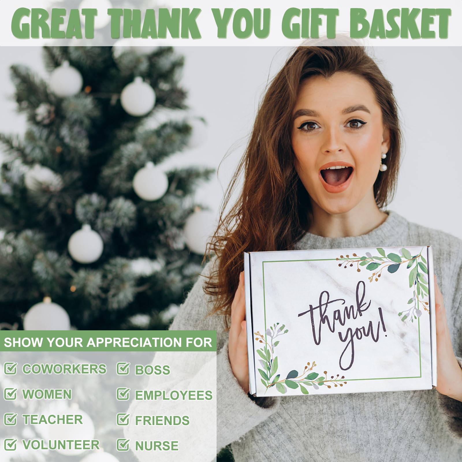 Thank You Gifts for Women, Appreciation Gifts Baskets for Coworkers Employee, Best Thank You Gift Box Set for Teacher, Friends, Boss, Volunteer, Nurse, Appreciate Gratitude Farewell Going Away Gifts