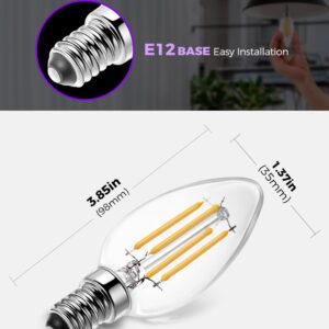 DORESshop LED Candle Purple Light Bulb - 4W (40Watt Equivalent) - E12 Base Purple LED Purple Bulb, Party Decoration, Porch, Home Lighting, Holiday Lighting, Chandelier Light Bulbs, Candelabra Bulbs