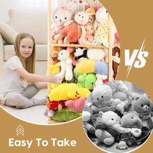 Extra Large Stuffed Animal Storage Wooden Stuff Animal Organizer 63" Stuffed Animal Holder Stuffed Animal Zoo Kids Plush Toys Cage Stuffed Animal Display for Playroom Bedroom Nursery Room Decor Corner