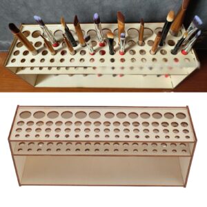 Cyrank Artist Paint Brush Holder, 67 Holes Paintbrush Holder Stand for Pencils Makeup Brushes Wooden Paint Brush Holder Paint Brushes Dryer Holder Desk Watercolor Brush Organizer Detachable