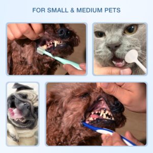 MISSELF Ultra Soft Nano Dog Toothbrush Kit for Small Breed, Silicone 360 Pet Tooth Brushes for Dogs Cat,Canine Dental Care Set of 3 Different Shapes