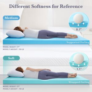 SINWEEK 3 Inch Gel Memory Foam Mattress Topper Queen Size, Mattress Pad for Body Pressure Relief, Cooling Bed Topper with Breathable Soft Cover, CertiPUR-US Certified, Medium Version.