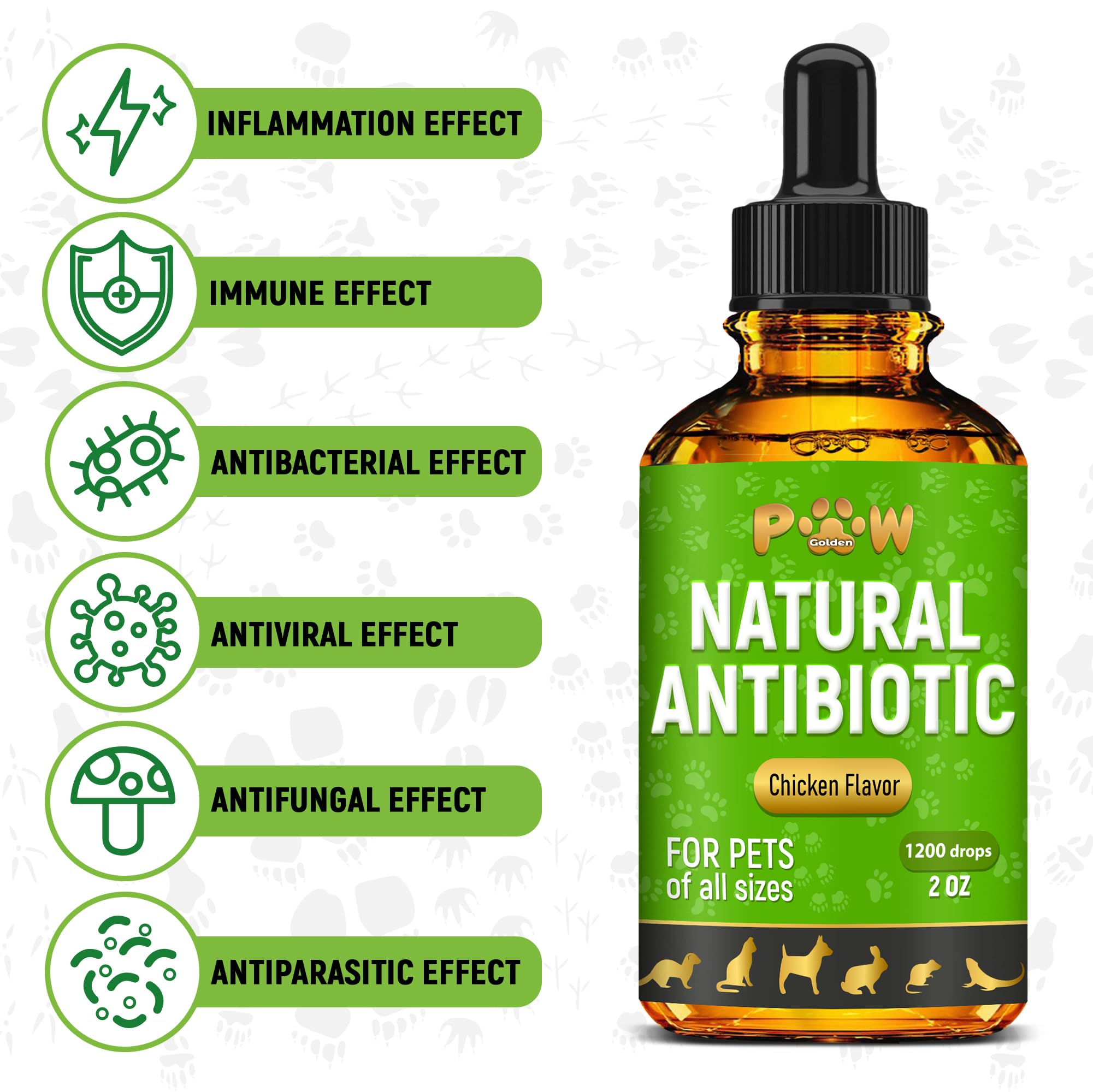 Cat Antibiotic | Natural Antibiotics for Dogs | Antibiotic for Cats | Dog Antibiotic | Natural Antibiotics for Cats | Chicken Flavor | 2 oz