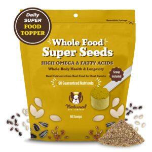 natural dog company super seeds dog food topper, omega-rich, natural dog multivitamin, superfood dog supplement, dog coat and skin health, grain-free dog supplement, daily dog nutrition boost, 8 oz