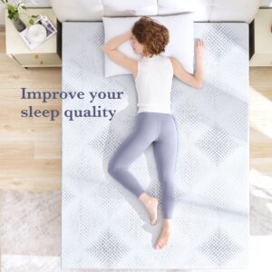 SINWEEK 3 Inch Gel Memory Foam Mattress Topper Queen Size, Mattress Pad for Body Pressure Relief, Cooling Bed Topper with Breathable Soft Cover, CertiPUR-US Certified, Medium Version.