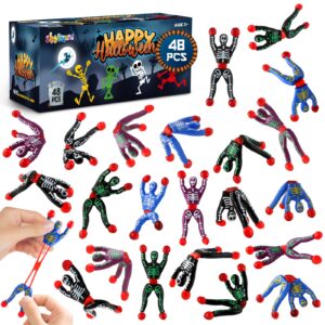 48pcs halloween party favors for kids, halloween party favors bulk with sticky toys,stretchy sticky toys for halloween bags party favors, halloween goodie bag fillers trick or treat toys for kids