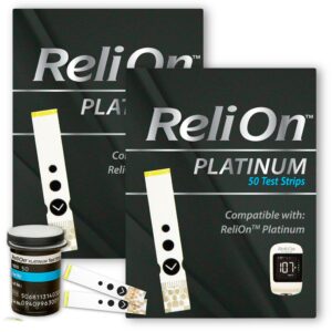 relion test strips, platinum 50 count (pack of 2), set with fusion shop keychain case pills(1), boxed by fusion shop store