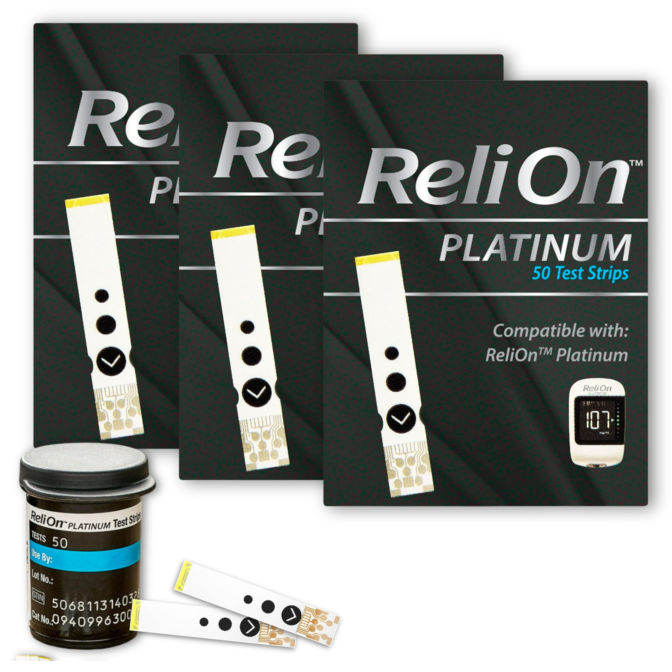 Relion Test Strips- Platinum 50 Count Testing Blood Glucose (Pack of 3), Boxed by Fusion Shop Store