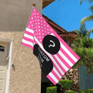 ANSTING Custom America Flag with Photo Personalized Tapestry Poster, Design Your Image, For Decor, Clubs, Concerts, Bars, Dorms, Living Rooms, Bedrooms (Pink)