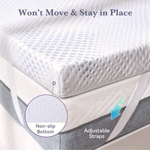 SINWEEK 3 Inch Gel Memory Foam Mattress Topper Queen Size, Mattress Pad for Body Pressure Relief, Cooling Bed Topper with Breathable Soft Cover, CertiPUR-US Certified, Medium Version.