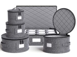 china storage containers hard shell box for moving dishes, plate, saucers, dinnerware, mugs, wine and glasses quilted organizer dividers for packing fine china storage containers 5piece grey