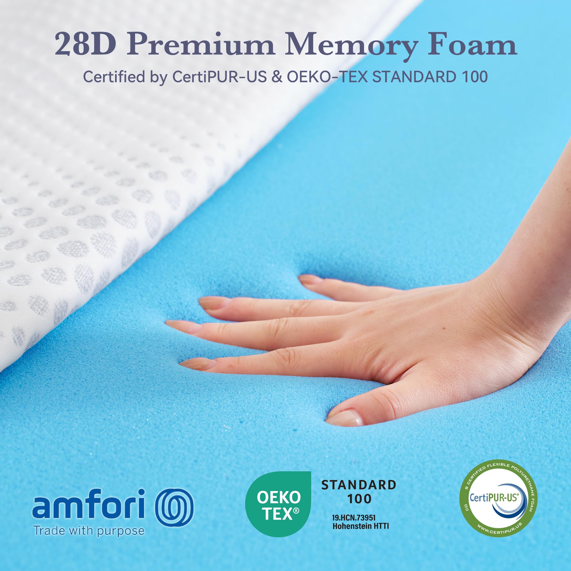 SINWEEK 3 Inch Gel Memory Foam Mattress Topper Queen Size, Mattress Pad for Body Pressure Relief, Cooling Bed Topper with Breathable Soft Cover, CertiPUR-US Certified, Medium Version.