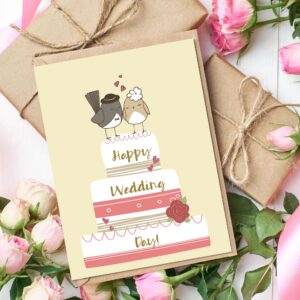 BIROYAL 12 Wedding Cards for Bride and Groom with Envelopes, 5"x8" Wedding Card Congratulations, Blank Inside Bridal Shower Cards, Wedding Shower Cards for Engagement, Wedding Congratulations, Newlywed