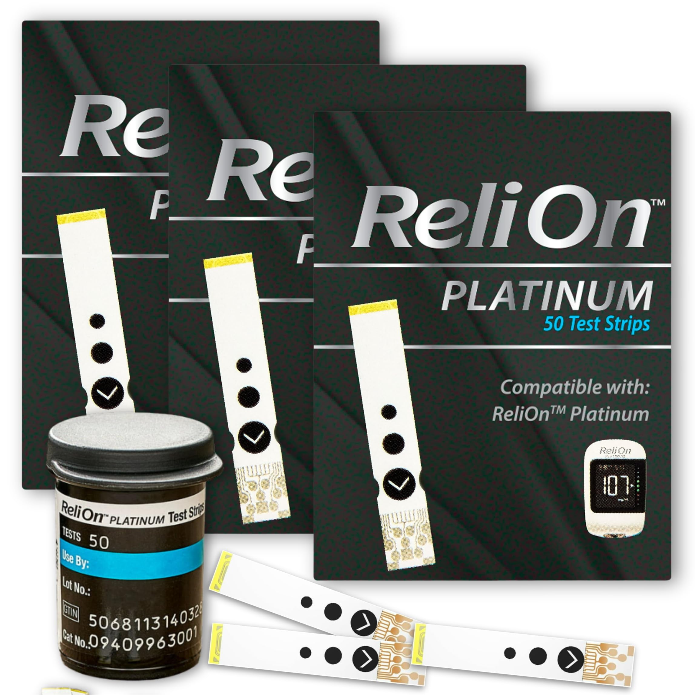 Relion Test Strips- Platinum 50 Count Testing Blood Glucose (Pack of 3), Boxed by Fusion Shop Store