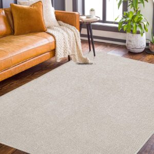 umbfun area rugs 5x7 for bedroom living room non-slip, washable rug chenille weaving ultra soft for kids and dogs, throw rugs carpet for dining room decor, white cream