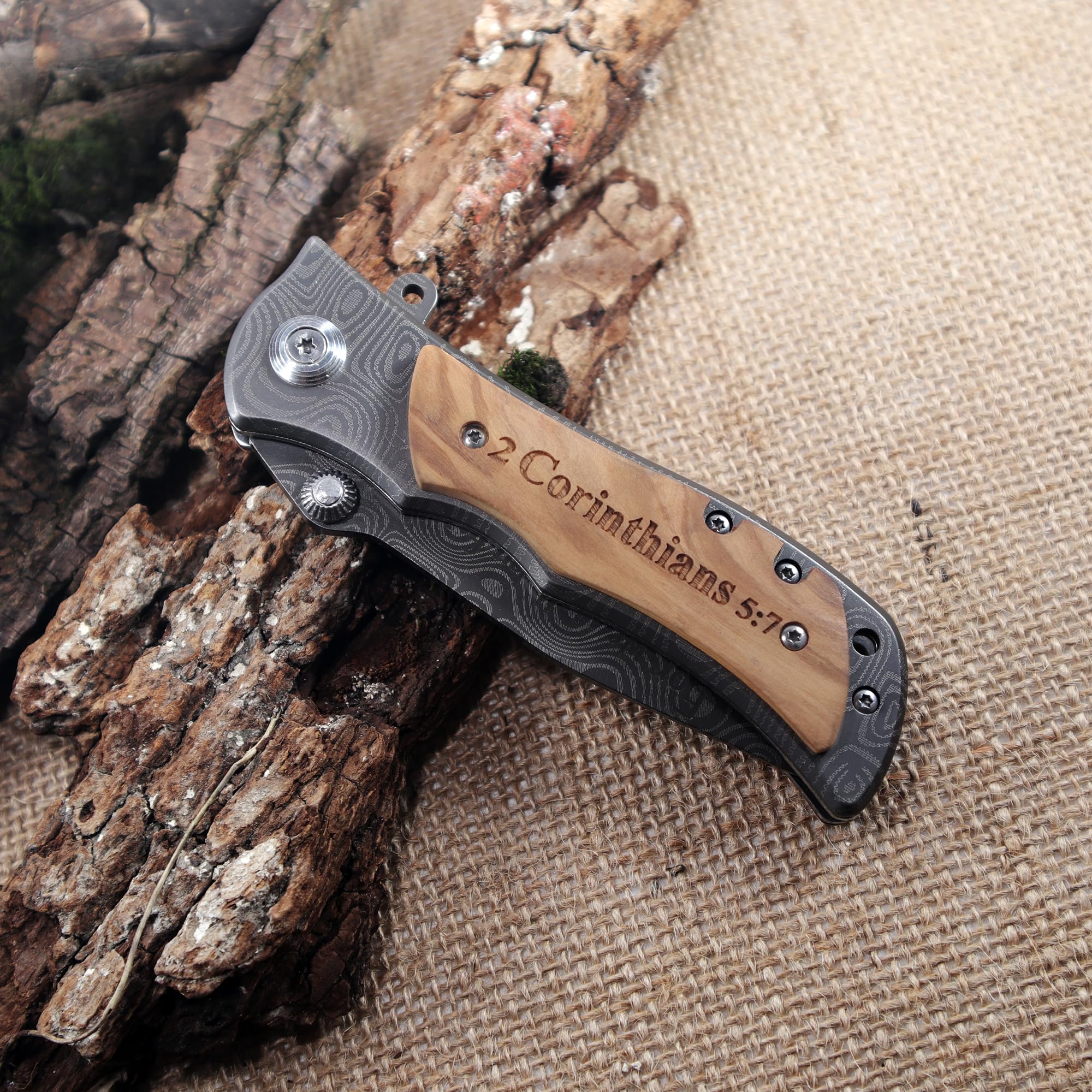 ZJFHTD Christian Bible Verse Pocket Knife for Mens,Religious Scripture Confirmation Jesus Cross Faith Catholic Tool,Baptism,Holy Communion,Salvation Gifts