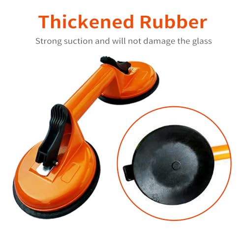 Shkalacar Glass Suction Cups Heavy Duty Aluminum Alloy Vacuum Plate Handle Glass Holder Hooks to Lift Large Glass/Tile Suction Cup Lifter/Moving Glass/Pad for Lifting/Dent Puller