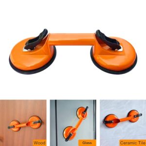 Shkalacar Glass Suction Cups Heavy Duty Aluminum Alloy Vacuum Plate Handle Glass Holder Hooks to Lift Large Glass/Tile Suction Cup Lifter/Moving Glass/Pad for Lifting/Dent Puller