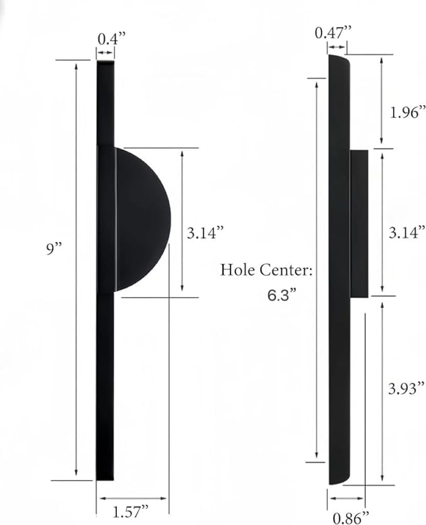 Sveudvdis Cabinet Pulls, 2 Pack Gold Semicircle Drawer Pulls, Cabinet Handles Door Handles and Pulls, 6.3 inch (160mm) Hole Center (Black), TNH7002