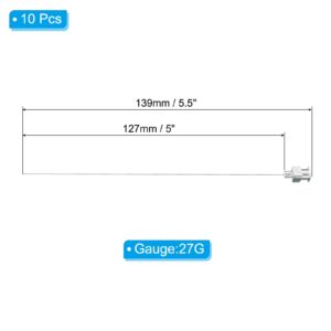 PATIKIL Blunt Tip Dispensing Needle 27G, 10 Pcs 5 Inch Stainless Steel Liquid Dispenser Needles with Lure Lock for Refilling Liquid Inks Adhesives Glue