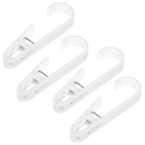 4pcs laundry hooks clip plastic clothes hangers pins, clothes pins swivel hanging hooks super strong hanger clips laundry hooks clip for bathroom wardrobe kitchen travel